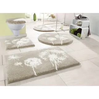 Grund Badematte Pusteblume, Badvorleger, Badezimmer Teppich, sehr weich, Höhe 20 mm, rutschhemmend beschichtet, schnell trocknend, fußbodenheizungsgeeignet, Polyacryl, rechteckig, weiche Haptik, auch als 2-teiliges Set erhältlich, Made in Europe beige rechteckig | 50 cm x 90 cm x 20 mm