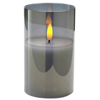 Annimuck LED-Kerze LED Kerze im Glas D7,5H12,5cm mit Timer grau (1-tlg)