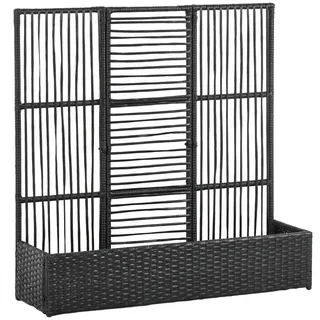 Outsunny Polyrattan Hochbeet mit Rankgitter 103 x 29 x 103 cm Schwarz