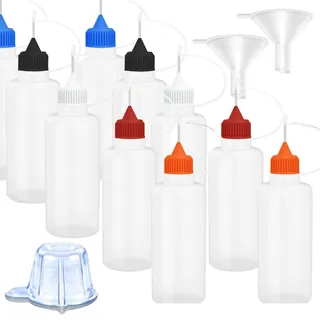 Präzisions-Applikator-Flasche, 10 Stück 120-ml-Flaschen, 25 wiederverwendbare Becher und 2 Mini-Trichter für Mehrzweckgebrauch
