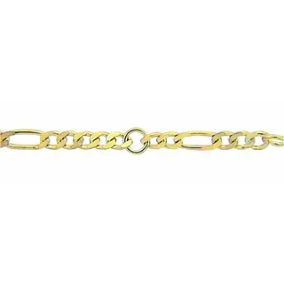 Adelia ́s Fußkette Damen 333 Gold Figaro Fußkettchen 25 cm Ø 3 mm, Goldschmuck für Damen goldfarben