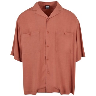 URBAN CLASSICS Langarmhemd Herren Oversized Resort Shirt (1-tlg) braun XXL