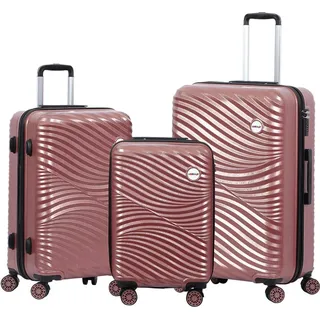 BiggDesign Moods Up Hartschalenkoffer Set | Reisetasche mit Rollen | Reisekoffer mit Kombinationsschloss | 4 Doppel Rollen | Koffer Set 3 te... - Silber