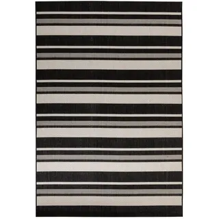 Steffensmeier Outdoorteppich, Schwarz, Textil, Gestreift, Rechteckig, 240x330 cm wasserabweisend, Teppiche & Böden, Teppiche, Outdoorteppiche