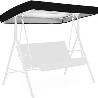 Universelle Schwarze Gartenschaukel Für 2-3 Personen Mit Sonnendach – 191 X 120 Cm