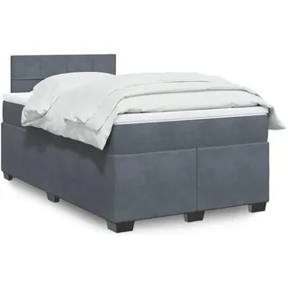 vidaXL Boxspringbett 140 x 190 cm Dunkelgrau