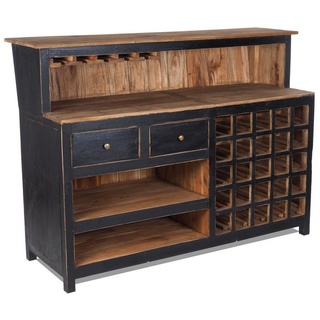 DESIGN DELIGHTS Barschrank BARSCHRANK "PUREWOOD", 150x110x55cm (BxHxT), Hausbar, Verkaufstresen schwarz