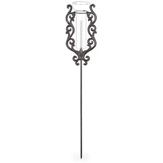 relaxdays Gartenstecker 2 x Regenmesser Vintage braun