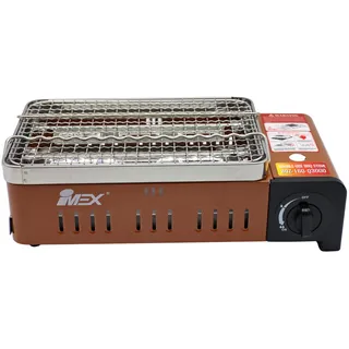 IMEX Camping Gasgrill – Reisegrill mit Transporttasche, Tragbarer BBQ Tischgrill für Butangas, Ideal für Reisen, Camping & Outdoor Barbecue BDZ-Q3000