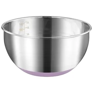 FAB4HOME Schüssel Edelstahl Groß Rührschüssel Küchenschüssel Salatschüssel | Salatschüssel Metall Servierschüssel mit Silikonböden Rutschfester Schüsseln für die Küche Ø 28cm, Spülmaschinenfest