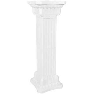YARNOW Römische Säule Partylandschaft Requisit Griechische Säulendekor Griechischer Säulensockel Podest Deko Römischer Säulenvasen-übertopf Straßenführungsschmuck Weiß Plastik Quadrat Rom