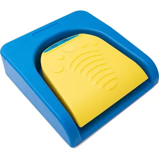 system-s Bluetooth Fußpedal kabellos mit USB 3.1 Typ C Anschluss für PC Hotkeys Blau Gelb