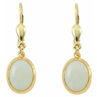 Adelia ́s Paar Ohrhänger 1 Paar 585 Gold Ohrringe / Ohrhänger mit Opal, 585 Gold mit Opal Goldschmuck für Damen blau