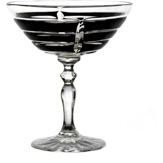 Likörglas Likörschale Schnapsglas Handgeschliffen Schwarz Kristall Glas 45 ml