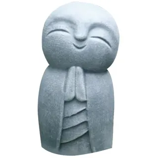 WANAONE Jizo Mönche lächelnde betende Statue, kleine Jizo Mönche lächelnder Buddha-Ornament, niedliche kleine östliche Erleuchtung, kahle Skulpturen, Kunststatue für Ihr Haus oder Ihren Garten