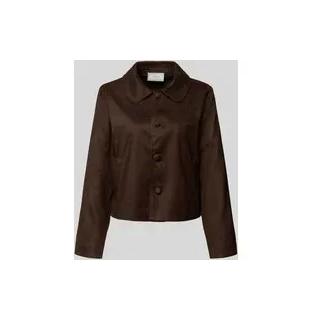 Regular Fit Blazer in Leder-Optik Modell 'Nilo', Dunkelbraun, 40