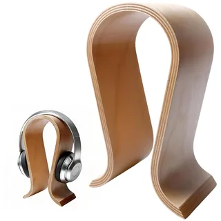 BORDEAG Kopfhörer Ständer Holz, Kopfhörerständer Aus Walnuss U Form, Stabiler Kopfhörer Halter Eleganter Headphone Stand für Schreibtisch Zuhause Büro Und Studio Universelle Aufbewahrung Langlebig