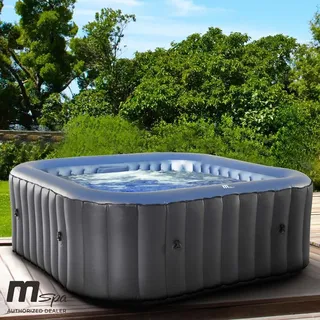 Whirlpool aufblasbar BRAST MSpa Tekapo für 4 Personen 158x158cm In-Outdoor Pool 108 Massagedüsen Energiespar-Timer Heizung Aufblasfunktion per Kn...