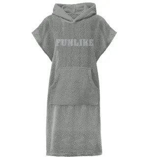 CelinaTex Funlike Poncho kurz 52 x 85 cm grau Baumwolle Badeponcho Frottee Surfponcho Kapuzenhandtuch