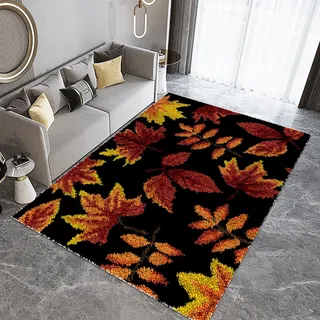 Knüpfteppich Zum Selber Knüpfen-Sets Groß, Latch Hook Rug, Vorgedrucktes Muster Leinwand Teppich Stickerei Handwerk Für Erwachsene Handarbeiten diy Teppich Handarbeit Selbst Knüpfen Set 130 x 150 cm
