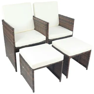 VCM Raloso Gartenstuhl 53 x 53 x 108 cm braun 4 St.