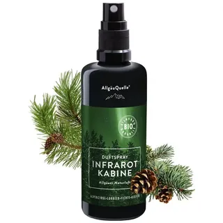 Allgäuquelle Raumduft Bio Infrarotkabinen-Spray Allgäuer Naturluft Raumduft (1 x 100ml), mit Alpenzirbe, Lorbeer, Fichte und Kiefer