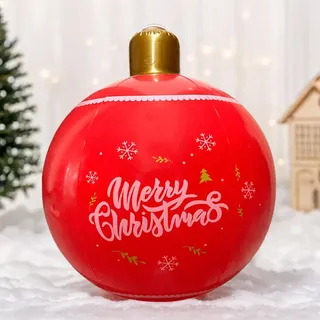 Groß Weihnachtskugeln Deko, Aufblasbar Kugeln Weihnachtsdeko Weihnachten Ball, Wasserdicht Weihnachtskugel Ornamente für Hochzeit Party (A)