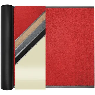 Primaflor Schmutzfangläufer Clean | 120 x 200 cm | Rot | Meterware | 100 % Polyamid, 9 mm Gesamthöhe, rutschhemmender Vinyl-Rücken, zuschneidbar für Eingang, Flur und Eingang, Fußmatte
