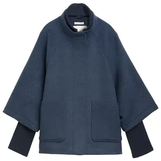 Tom Tailor Damen Cape Jacke, blau, Uni, Gr. XL