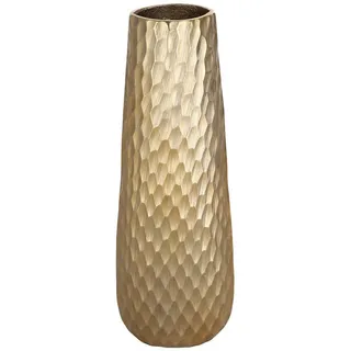 EGLO Nilgaut, Vase, gehämmerte Dekovase für Wohnzimmer, Blumenvase aus Metall in Messing Gebürstet, Tischdeko 40,5