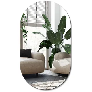 wallfluent Ovaler Spiegel 46 x 80 cm Transparent