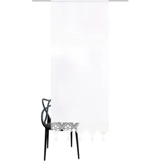 HOME WOHNIDEEN Fensterbehang Stangendurchzug 40 x 80 cm Weiß 1 St