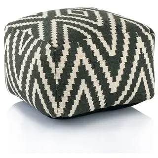 Amagohome Kelim Sitzwürfel 50x50 H35cm Pouf Fußhocker Sitzhocker Bodenkissen Fußschemel : schwarz