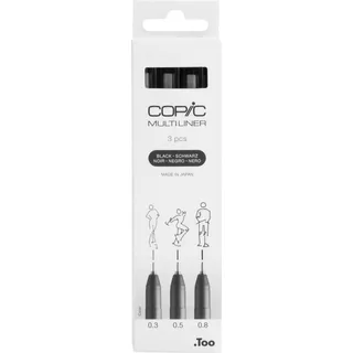 Copic COPIC® Multiliner Fineliner schwarz 0.05 + 0.1 + 0.3 mm, 3 St.
