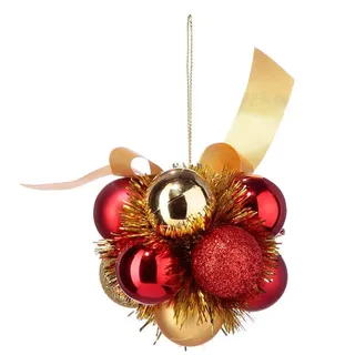 Weihnachtsblume 11 Kugeln 3cm Rot Gold - Feeric Lights & Christmas
