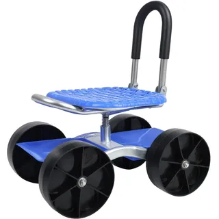 joukares Gartenwagen Rolling Workseat, Gartenhocker mit Rädern, schwenkbarer Gartenroller im Freien, verstellbare Höhenrasenarbeit, Gärtenwagen auf Rädern, Gärtenhocker für Senioren Blau