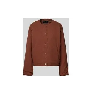 Jacke mit Rundhalsausschnitt Modell 'GABI', Dunkelbraun, S