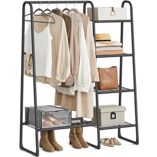 Songmics Garderobenständer 5 Ablagen 40 x 101,7 x 153,3 cm Schwarz