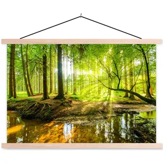 onlywow Poster, mit Leiste Waldlicht | Gr.: 120 x 80 cm