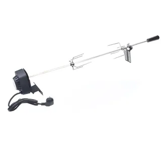 Elektrischer Grillspieß, 360° Automatikdrehung, 4 W Drehspieß, Edelstahl Drehspieß für Gasgrill, 8 kg Tragkraft, Grillspieß mit Motor für Grillen von Fleisch, Gemüse, Leicht Transportierbar