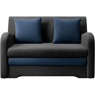 MOEBLO Kindersofa AMIRO - Schlafsessel Sofa Sessel, Couch für Wohnzimmer Schlafsofa Sofagarnitur Polstersofa, mit Schlaffunktion und Bettkasten blau|grau