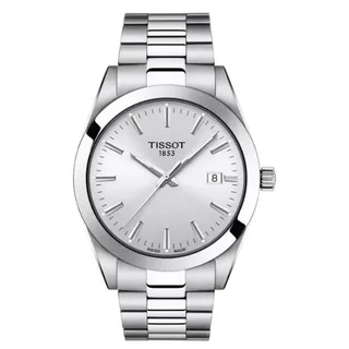Tissot Gentleman 40 mm Schweizer Quarz-Uhr mit silbernem Zifferblatt - Silber