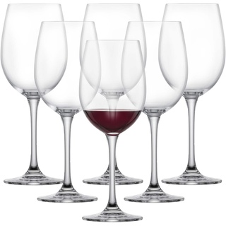 SCHOTT ZWIESEL Rotweinglas Classico (6er-Set), klassische Kristallgläser für Rotwein oder Wasser, spülmaschinenfeste Tritan-Weingläser, Made in Germany (Art.-Nr. 106220)