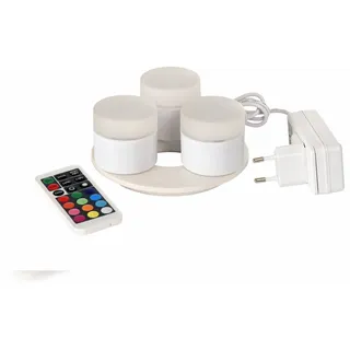 Duni 3er LED Mini Lamp -Set 186496 Multicolor inkl. Fernbedienung und 3er Ladestation