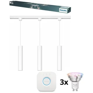 Philips-LED dimmbare Pendelleuchte am Kabel für Schienensystem EASYLINK HUE 3xGU10/4,7W/230V+Hue Bridge - Weiß