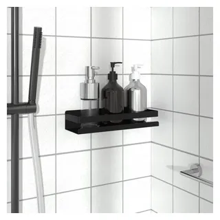 vidaXL Duschablage Mattschwarz 30x10x6 cm Gebürsteter Edelstahl 304