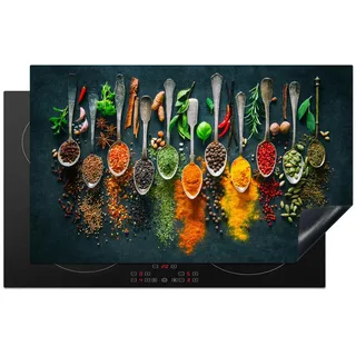 onlywow Herdabdeckplatte 85x52 cm Kräuter/bunt