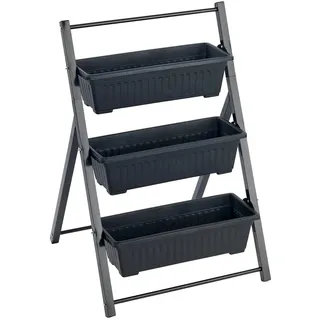 Maximex Vertikales Hochbeet 3 Etagen, Verstellbarer Neigungswinkel, 3 Pflanzkästen mit Drainagelöcher, 56,5 x 85 x 61 cm