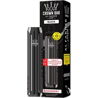 Al Fakher 600 Akkuträger Schwarz – wiederaufladbarer Akku für 2-ml Pods, kompatibel mit Elfbar-ähnlichen Steckpods, 500 mAh, USB-C - Schwarz