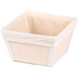 WENKO 21626100 Aufbewahrungskorb Bamboo Größe S, Badkorb, Bambus, 15 x 9 x 15 cm, weiß